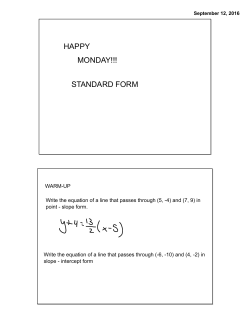 HAPPY MONDAY!!! STANDARD FORM