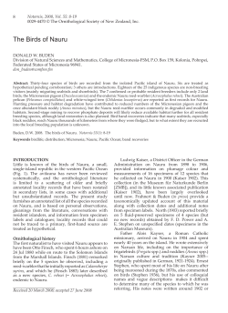 The Birds of Nauru - Notornis - Ornithological Society of New Zealand