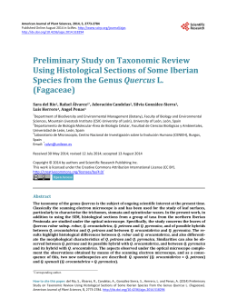 Preliminary Study on Taxonomic Review Using Histological