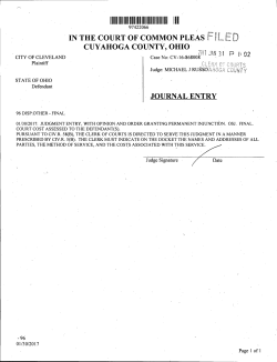 City of Cleveland v. State of Ohio Ruling