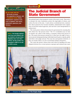 The Judicial Branch of State Government Section Preview Section