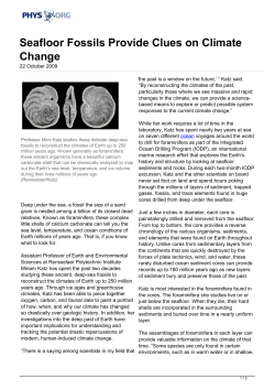 Seafloor Fossils Provide Clues on Climate Change