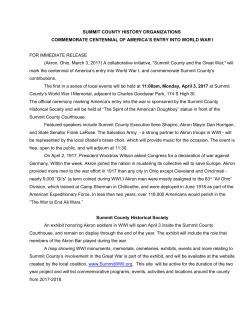 SUMMIT COUNTY HISTORY ORGANIZATIONS COMMEMORATE