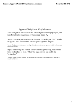 Apparent Weight and Weightlessness
