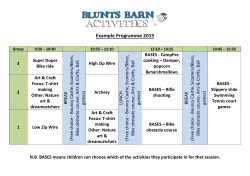 Example Programme - Blunts Barn Activities