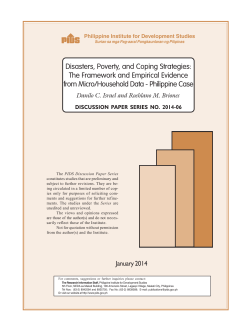 Disasters, Poverty, and Coping Strategies