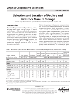 Selection and Location of Poultry and Livestock Manure Storage
