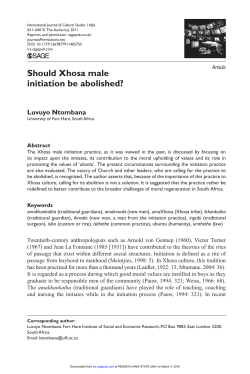 Should Xhosa male initiation be abolished?