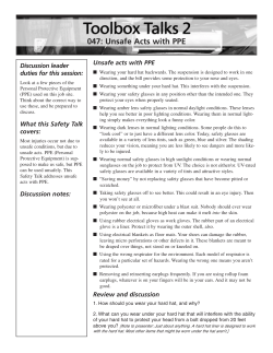 047: Unsafe Acts with PPE