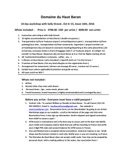 Itinerary - Sally Strand