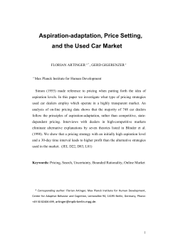 Aspiration-adaptation, Price Setting, and the