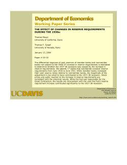 THE EFFECT OF CHANGES IN RESERVE