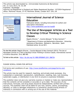 The Use of Newspaper Articles as a Tool to Develop Critical