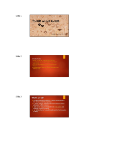 To IUD or not to IUD, that is the question