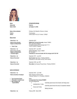 Name G&Uuml;LŞEN B&Ouml;L&Uuml;KBAŞI Nationality Kosovar Date of birth Name