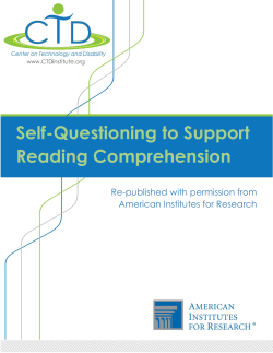 Self-Questioning to Support Reading Comprehension