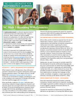 NC Math 3 Reasoning With Geometry