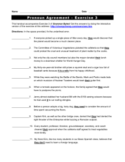 Pronoun Agreement &ndash; Exercise 3