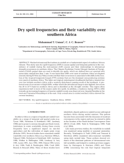 Dry spell frequencies and their variability over southern Africa