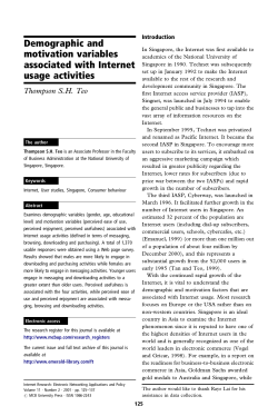 Demographic and motivation variables associated with Internet