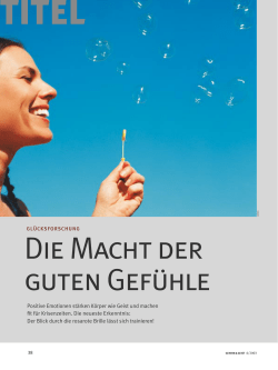 DIE MACHt DER GUtEN GEFüHlE
