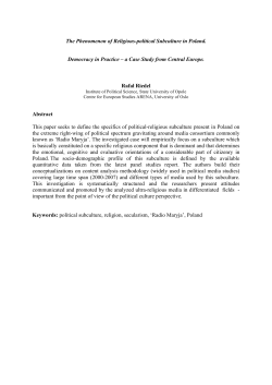 The Phenomenon of Religious-political Subculture in Poland