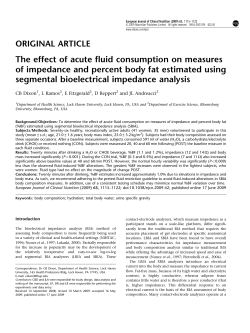 The effect of acute fluid consumption on measures of