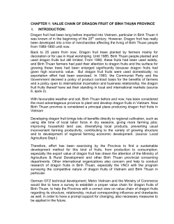 CHAPTER 1: VALUE CHAIN OF DRAGON FRUIT OF