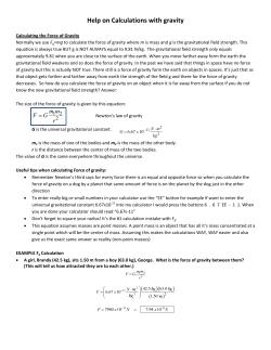 Help on Calculations with gravity