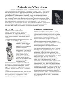 Postmodernism`s Two visions