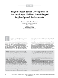 English speech sound development in preschool