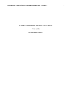 A review of English/Spanish cognates and false cognates
