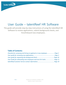 User Guide – talentReef HR Software
