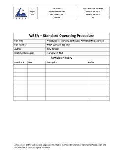 Procedures for Operating Continuous Ammonia (NH3) Analyzers