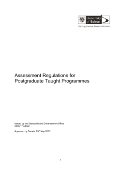Assessment Regulations for Postgraduate Taught Programmes