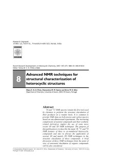 8 Advanced NMR techniques for structural characterization of
