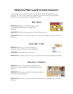 NEWTON`S FIRST LAW STATIONS HANDOUT EGG SPIN COIN