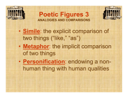Poetic Figures 3 ANALOGIES AND COMPARISONS