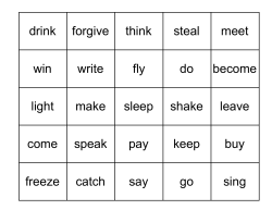 Present Tense Verbs Bingo