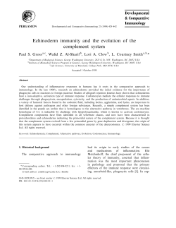 Echinoderm immunity and the evolution of the complement system