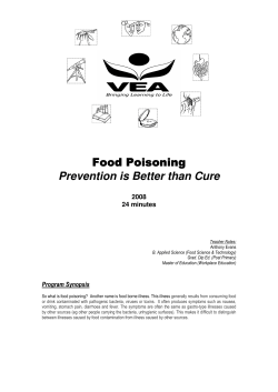 Food Poisoning Food Poisoning Prevention is Better than Cure