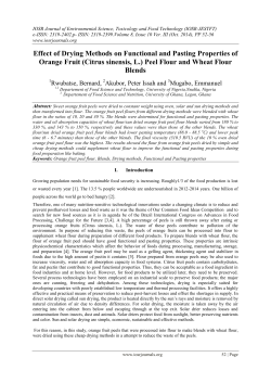 Effect of Drying Methods on Functional and Pasting Properties of