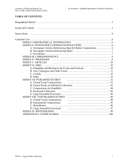 collection finding aid - UMKC Libraries