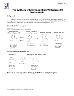 Salicylic acid synthesis - Student Guide