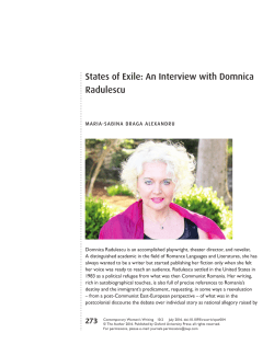 States of Exile: An Interview with Domnica