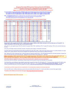 (CPI) Conversion Factors - College of Liberal Arts