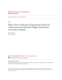 Effect of two methods of instruction on level of achievement and