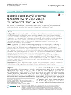 Epidemiological analysis of bovine ephemeral fever in 2012&ndash;2013