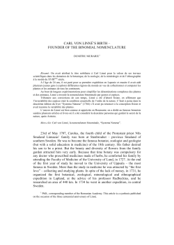 carl von linné`s birth – founder of the binomial nomenclature