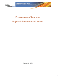 Progression of Learning Physical Education and Health